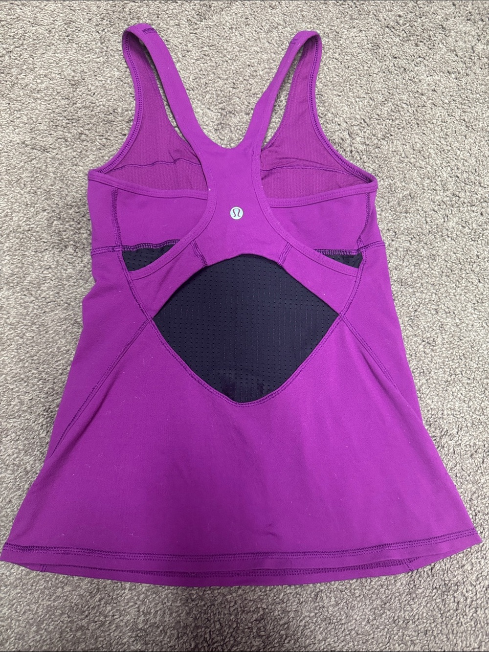 lululemon athletica Magenta Racerback Tank with Black Mesh Back